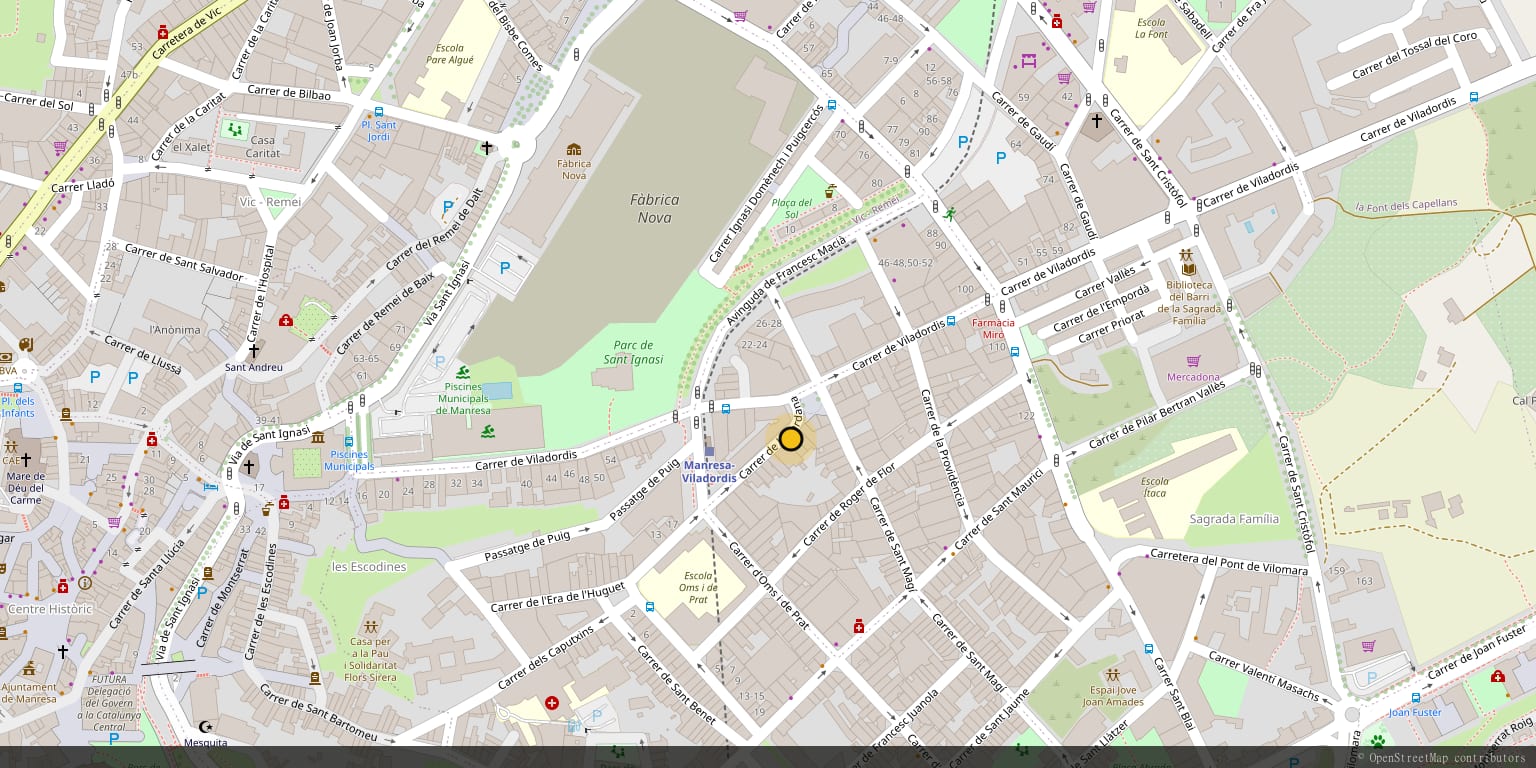 Mapa con la ubicación de Be Water en Carrer de la Sardana, 22, Manresa